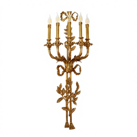 Applique murale de style français, cour européenne, entièrement en cuivre, LED 220V, luxe pour salon, chambre à coucher, villa, salle à manger, escalier