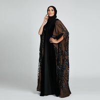 Dubai Abaya belle couleur noire abaya traditionnelle musulmane travail à la main caftan vêtements islamiques traditionnels pour femmes