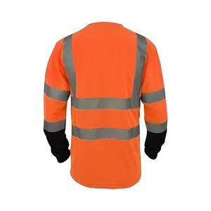 Safety Vest Long Sleeve Reflective <b>T</b>-<b>Shirt</b> Bright Construction Workwear Made of Nylon and Polyester Customizable with Logo - Product Image 2