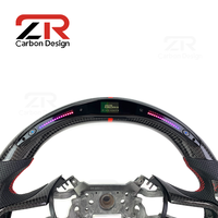 Volant sport en fibre de carbone avec affichage LED personnalisé pour Honda Civic 8ème, 9ème, 10ème et 11ème génération, intérieur de voiture sportif 2009-2018