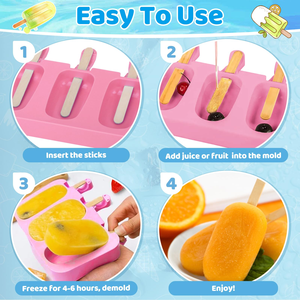 Custom Logo Reusable Silicone Ice Cream Mold OEM ODM Easy Release Freezer Safe Popsicle Tray with Private <b>Label</b> Packaging - Product Image 5