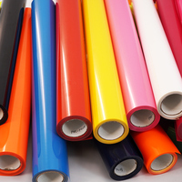 Rouleau de vinyle textile HTV 0,61 m * 25 m, PU brillant, transfert thermique élevé, flex pour la conception de t-shirts, impression, méthode de pelage à froid, vêtements extrêmes