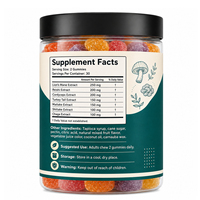 El suplemento de hierbas OEM/ODM Mushroom Gummies es rico en Reishi Lion's Mane Ashwagandha y Turkey Tail Maitake