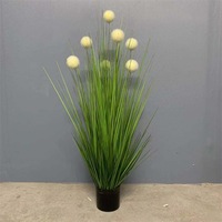 Composition florale artificielle pour allée de mariage, avec fleurs blanches, herbe d'oignon et verdure, plante en pot artificielle, 100-200 cm, décorative d'intérieur
