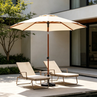 Sombrilla de Aluminio de Alta Calidad con Diseño Personalizado y Impresión de Grano de Madera para Exteriores, por MIA, para Hoteles, Patios y Jardines