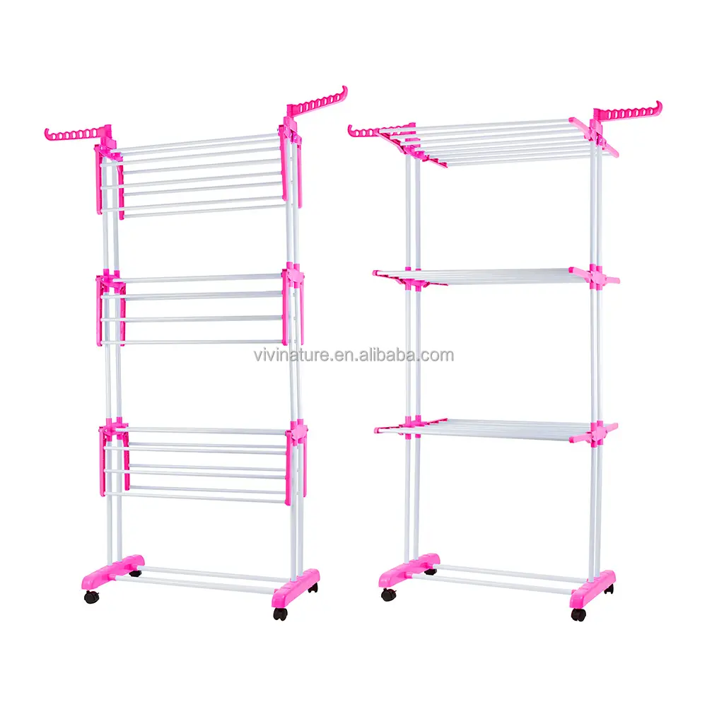 3Tier Horse Drying Rack Foldable Clothes Laundry Hanging Garment Rack