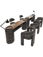 Zhongmin Yunshang - Ensemble de mobilier de salon commercial de style gothique en bois, table de manucure, chaise, rangement, plateau en marbre