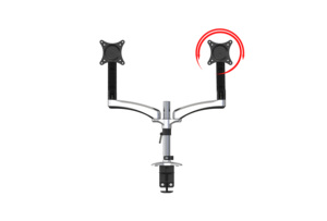 Soporte de Monitor Ajustable en Altura con Montura en V para <span class=keywords><strong>2</strong></span> Monitores de 15-32 Pulgadas, Aluminio y ABS, Inclinación de 90 Grados - Product Image 4