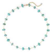 Collier en acier inoxydable turquoise plaqué or 14K tour de cou perlé en forme de cœur pour femme Style Boho pour la plage Mode d'été