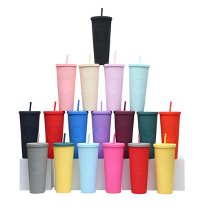 Vente chaude Durian Cup Personnalisé En Plastique Multicolore Diamant Durian Bouteille D'eau gobelet <span class=keywords><strong>tasse</strong></span> Avec Couvercle Paille - Product Image 1