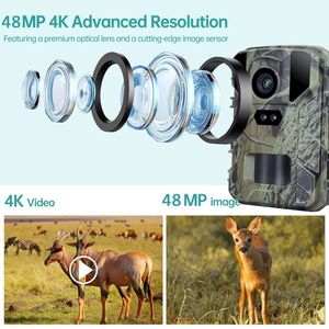 Caméra de chasse 4K 50MP avec vision nocturne, capteur infrarouge pour la surveillance de la faune, utilisation en extérieur, étanche IP65 - Product Image 3