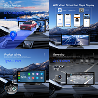Podofo 10.26 "Portable Carplay Écran Sans Fil CarPlay & Android Auto Autoradio 2.5D IPS Écran GPS BT 4K pour Voitures Camions ODM