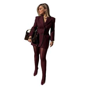 Primavera e autunno moda nuovo stile Casual vita stretta tinta unita giacca giacca qualità donna <span class=keywords><strong>BLAZER</strong></span> - Product Image 1