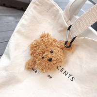 Étui pour AirPods Pro en peluche mignonne en forme d'ours et de chien, accessoire de protection tendance et duveteux, vente en gros