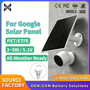 Panel Solar de Silicio Monocristalino de 3W/5W para Cámara <span class=keywords><strong>Google</strong></span> <span class=keywords><strong>Nest</strong></span>, Batería Integrada de 4000mAh/8000mAh, Resistente al Agua, ETFE, 4m, Conector <span class=keywords><strong>Google</strong></span> de 4 Pines - Product Image 1