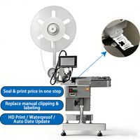 Semi-automatische inkjet print zakkenafsluitmachine, zakkenafsluitmachine, datum- en prijsafdruk voor bakkerij, brood- en gebakverwerking
