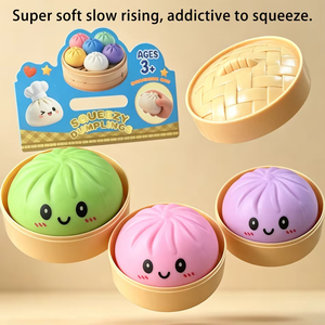 Produits de dropshipping 2026 – Jouet anti-stress amusant et mignon en forme de dumpling mystère arc-en-ciel de 8,5 cm avec panier vapeur - Product Image 3