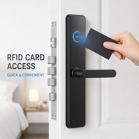 Serrure de porte intelligente en alliage d'aluminium avec carte-clé RFID pour hôtel, logiciel de gestion gratuit, pour hôtel, appartement, porte en bois ou en acier