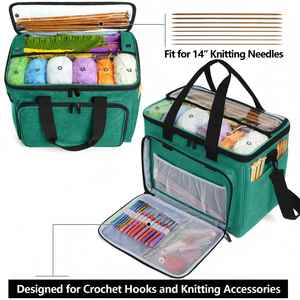Large Capacity Yarn <b>Storage</b> Bag with Handle <b>Knitting</b> Bag Yarn Organizer for Crochet Hooks - Product Image 4