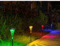 Lampe solaire de chemin Demax, lampe à cornet, lampes solaires de pelouse, indice de protection IP65, pour l'utilisation dans les jardins et les paysages, avec une lumière longue durée