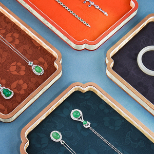 Bandeja para Joyas Estilo Palacio Jinsky, Color Negro, con Diferentes Formas y Tamaños, Bandeja Vacía para Exhibición de Joyas de Lujo - Product Image 5