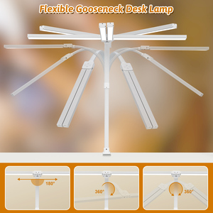 Northland, 31,5 pulgadas, doble cabeza, flexible, cuello de cisne, lámparas plegables, led, oficina, oficina, sensor táctil, escritorio, lámpara de mesa, luz de lectura - Product Image 5