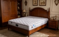 Matelas à ressorts ensachés de haute qualité en gros, avec mousse à mémoire de forme infusée de gel, compressé et enroulable, taille King
