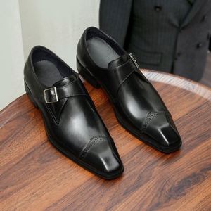 Nuevo Modelo 2025, Zapatos de Cuero Formales de Negocios con Hebilla Retro Hechos a Mano y Personalizados, que Aumentan la Estatura, para Otoño - Product Image 4