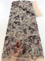 Robe de mariée de luxe en tulle brodé bleu clair, dentelle perlée, style Asie du Sud-Est, maille à paillettes brillantes, perles faites à la main pour filles