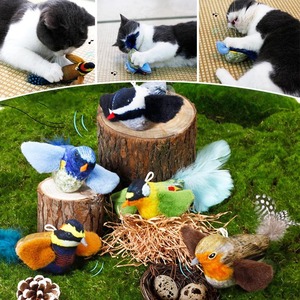 <span class=keywords><strong>Vivid</strong></span> Bird Chirping Nuevo personalizado al por mayor Juguetes realistas para mascotas Juguetes para pájaros y gatos Juguetes interactivos para gatos Movimiento de aleteo - Product Image 2