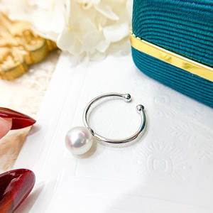 S925 Silver Ring Stand DIY Simple Edition <b>Pearl</b> Accessories 7-10mm Beads 1043 Silver <b>Jewelry</b> - Product Image 3