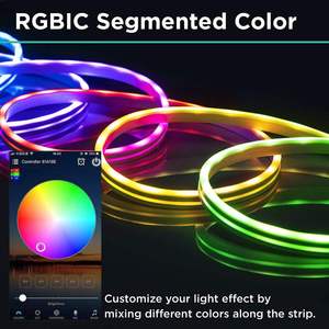 Dải đèn LED Neon RGB 24 phím điều khiển thông minh, sử dụng trong nhà, đèn ngủ PVC, đèn quảng cáo bảng hiệu, điều khiển từ xa 5V - Product Image 2