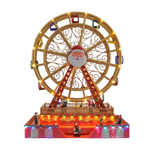 Vente en gros de boîte à musique en forme de grande roue de Noël avec lumière LED colorée et mouvement pour la décoration de Noël, jouet et cadeau - Product Image 6
