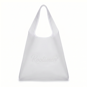BSCI Rootsmen White Minimalist Design <b>Canvas</b> Zipper Closure Shoulder Tote Bag OEM Custom Logo Large Capacity Beach Shopping - Product Image 2