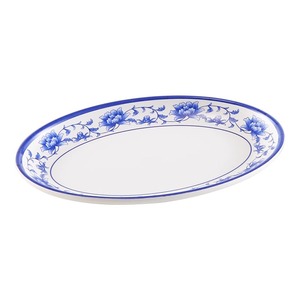 A5 <b>melamine</b> blue and white porcelain imitation <b>plate</b>, oval fish <b>plate</b>, cold dish <b>plate</b>, plastic dish, hotel/restaurant stir-fry - Product Image 3