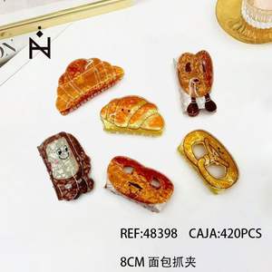 Pinzas para el pelo Bread Clip de 8 cm con diseño de comida, lindas para mujeres y niñas - Product Image 3