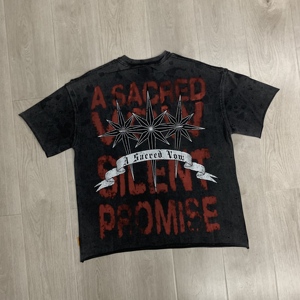 FIRST ROW Nuova T-shirt <span class=keywords><strong>da</strong></span> Uomo Bestseller a Maniche Corte in Cotone con Motivo a Diamante <span class=keywords><strong>Abbigliamento</strong></span> <span class=keywords><strong>Hip</strong></span>-<span class=keywords><strong>hop</strong></span> Americano <span class=keywords><strong>da</strong></span> Strada - Product Image 3