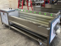 Machine à éplucher les légumes à grande vitesse (radis, pomme de terre, igname) avec brosse de nettoyage et rouleau en laine d'acier inoxydable, électrique