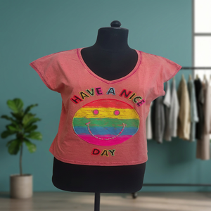Women Cotton V Neck <b>T</b> <b>Shirt</b> Wholesale Manufacturer Supply for Best Price - Product Image 1