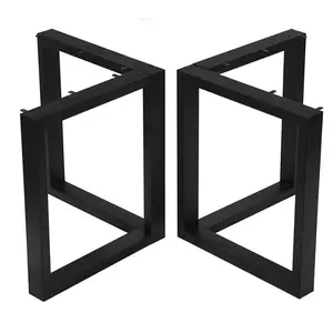 Black Wrought Industrial Frame box Square X shaped Desk Metal Cast Iron Bench Dining Coffee Table Legs