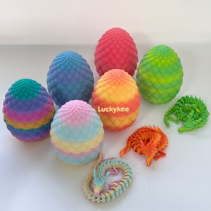 Estatuas de Dragón Chino Impresas <span class=keywords><strong>en</strong></span> 3D Luckykoo, Artesanías de <span class=keywords><strong>Huevo</strong></span> de Dragón Transformado, Juguetes y Regalos - Product Image 3