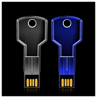 USB Flash Drive Gantungan Kunci Akrilik dengan Logo 3D Terukir di Dalam, Lampu LED RGB Terang, Hadiah Promosi Perusahaan Kustom