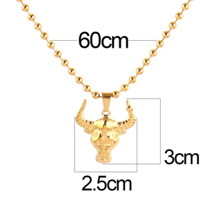 Collana da uomo con teschio di toro in acciaio inossidabile collana con ciondolo Punk animale alla moda Taurus zodiacale amuleto gioielli regalo di <span class=keywords><strong>anniversario</strong></span> <span class=keywords><strong>per</strong></span> <span class=keywords><strong>lui</strong></span> lei - Product Image 6