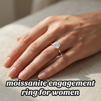 Bague de fiançailles simple en argent sterling 925 avec moissanite VVS1, bague de mariage pour femme, bijoux d'anniversaire de mariage