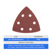 Tampons de ponçage triangulaires 40 grains feuille de ponçage à crochets et boucles 3.54 "(90mm) papier de verre triangulaire pour outil multiple oscillant 3.5"