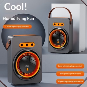 2026 New Digital Display Humidifying Mist <b>Desk</b> Fan USB Rechargeable Cooling Fan With Wall Mount Design for Office and Home Use - Product Image 1