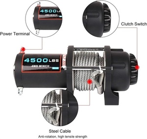 4500lb 12V ATV/UTV Electric Winch Waterproof Steel Cable Winch Towing Trailer Winch Electric <strong>Hoist</strong> for Self <strong>Rescue</strong> - Product Image 1