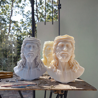 Moule en silicone AOHUA pour statue de Jésus écologique, sculpture de buste unique, moule à bougie en cire de soja, mythologie grecque, pour la maison, en stock