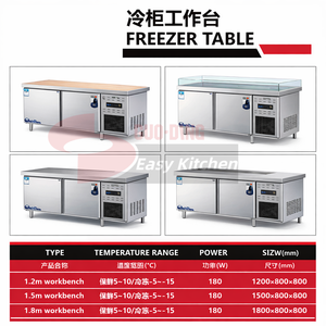 CE ETL Commercial Pizza Salad Sandwich Counter Display Chiller <strong>Fridge</strong> Glass <strong>Top</strong> Prep <strong>Table</strong> Refrigerator Chiller Freezer <strong>Table</strong> - Product Image 3