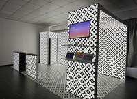 Stand d'exposition modulaire flexible pour le marketing, avec caisson lumineux SEG, base renforcée, transport facile